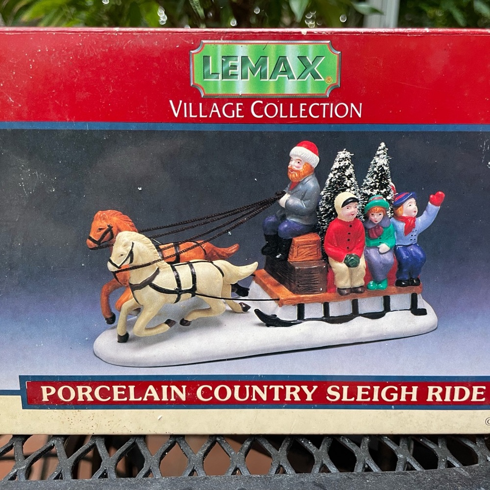 Lemax Village Collection 1993: porcelain country 🛷 sleigh ride